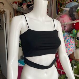 Black cutout crop top size small
